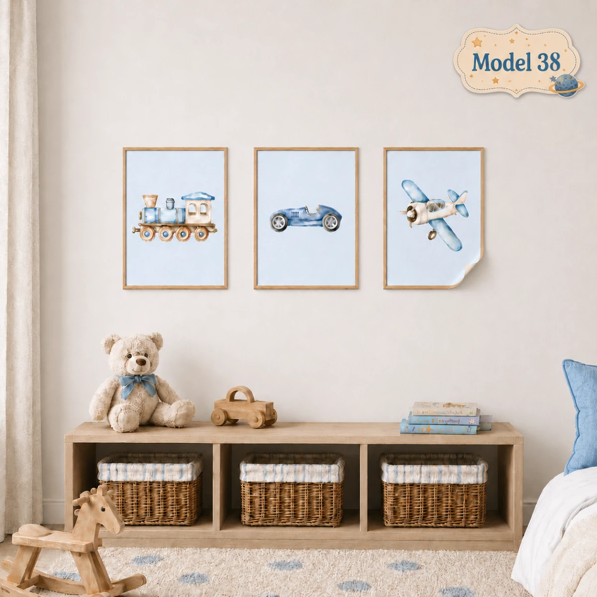 Statik Tutunma Özellikli Tablo - Poster Çocuk Odası (Model- 38)