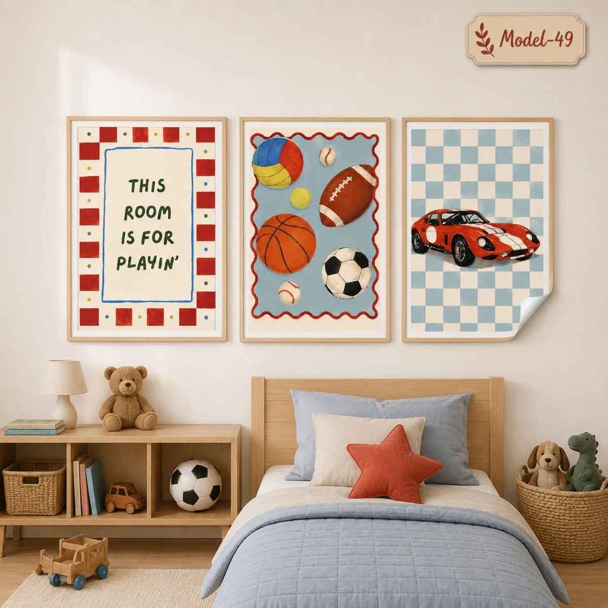 Statik Tutunma Özellikli Tablo - Poster Çocuk Odası (Model-49)