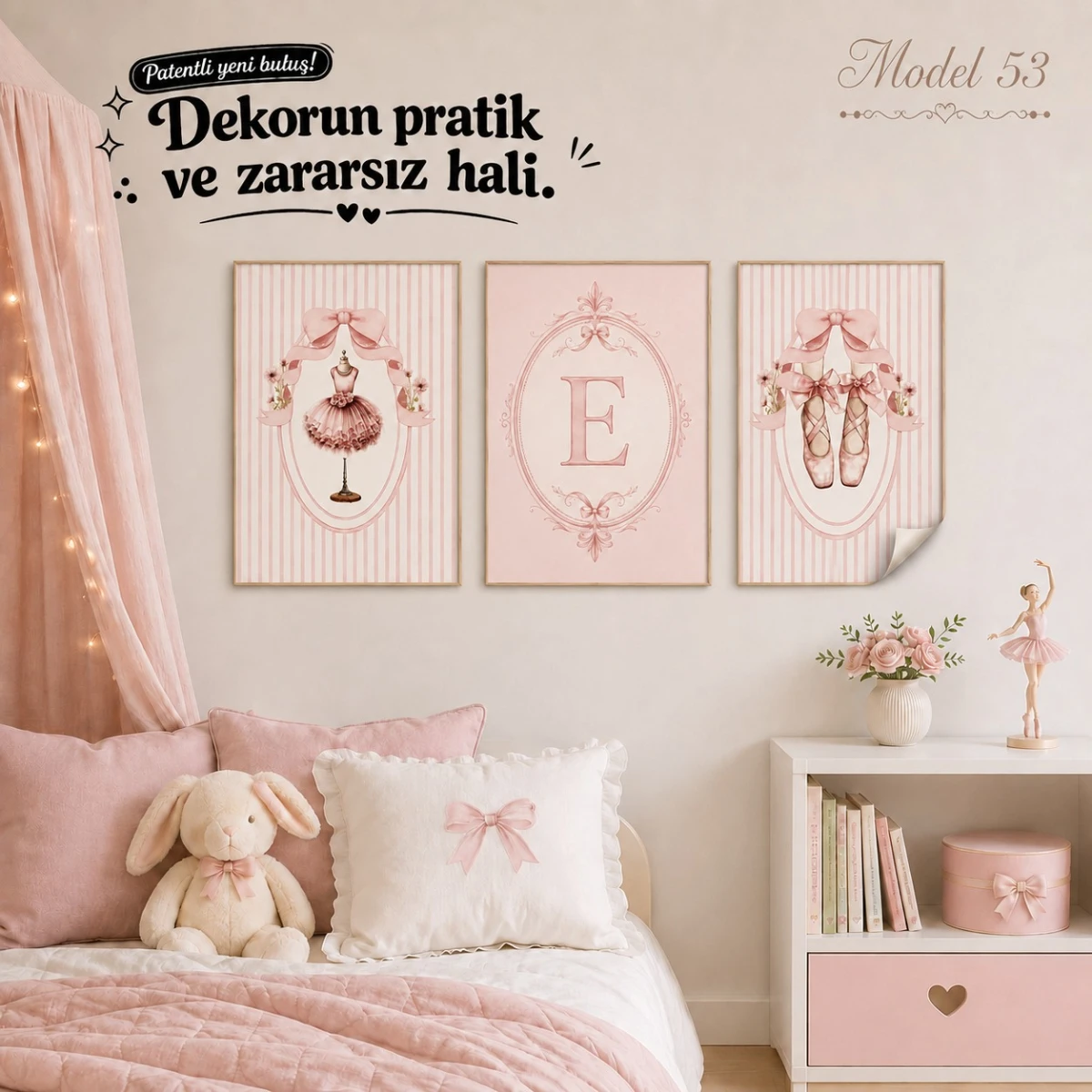 Statik Tutunma Özellikli Tablo - Poster Çocuk Odası (Model-53)