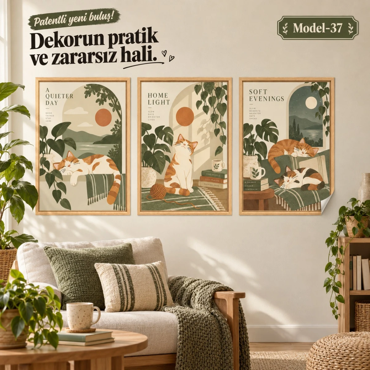 Statik Tutunma Özellikli Tablo - Poster Hayvan (Model- 37)