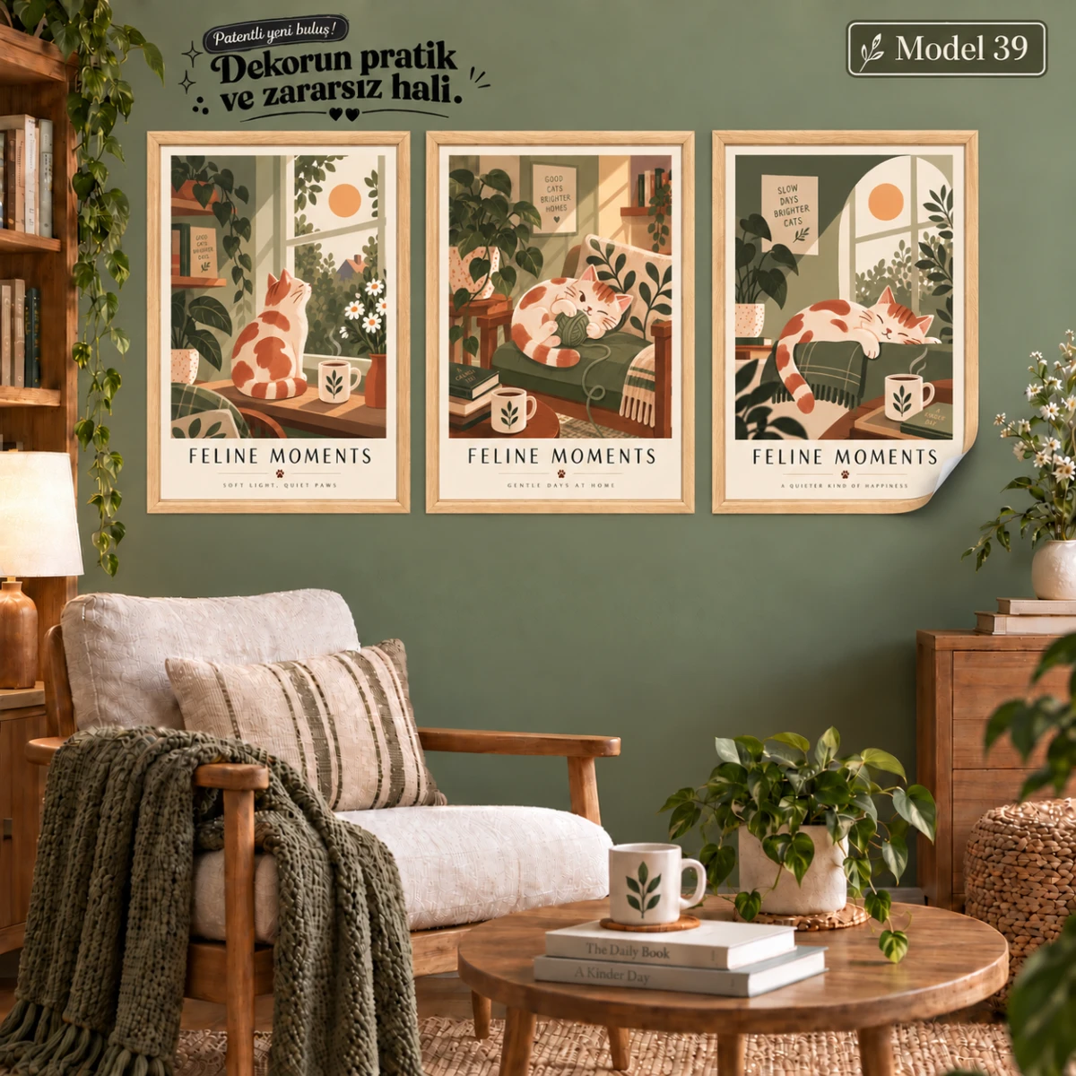 Statik Tutunma Özellikli Tablo - Poster Hayvan (Model- 39)