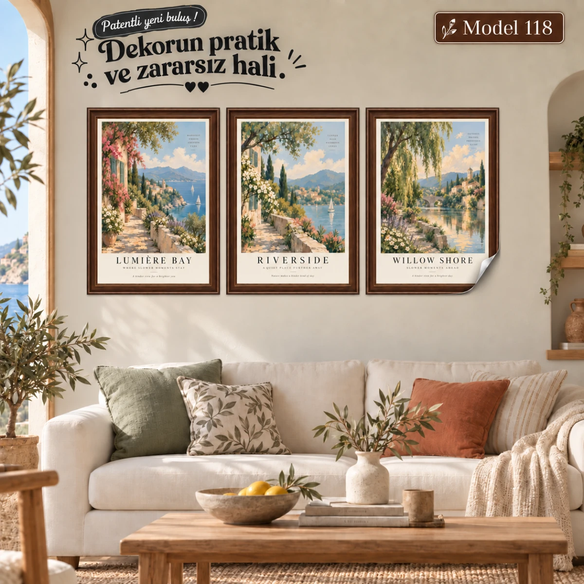 Statik Tutunma Özellikli Tablo - Poster Manzara (Model- 118)