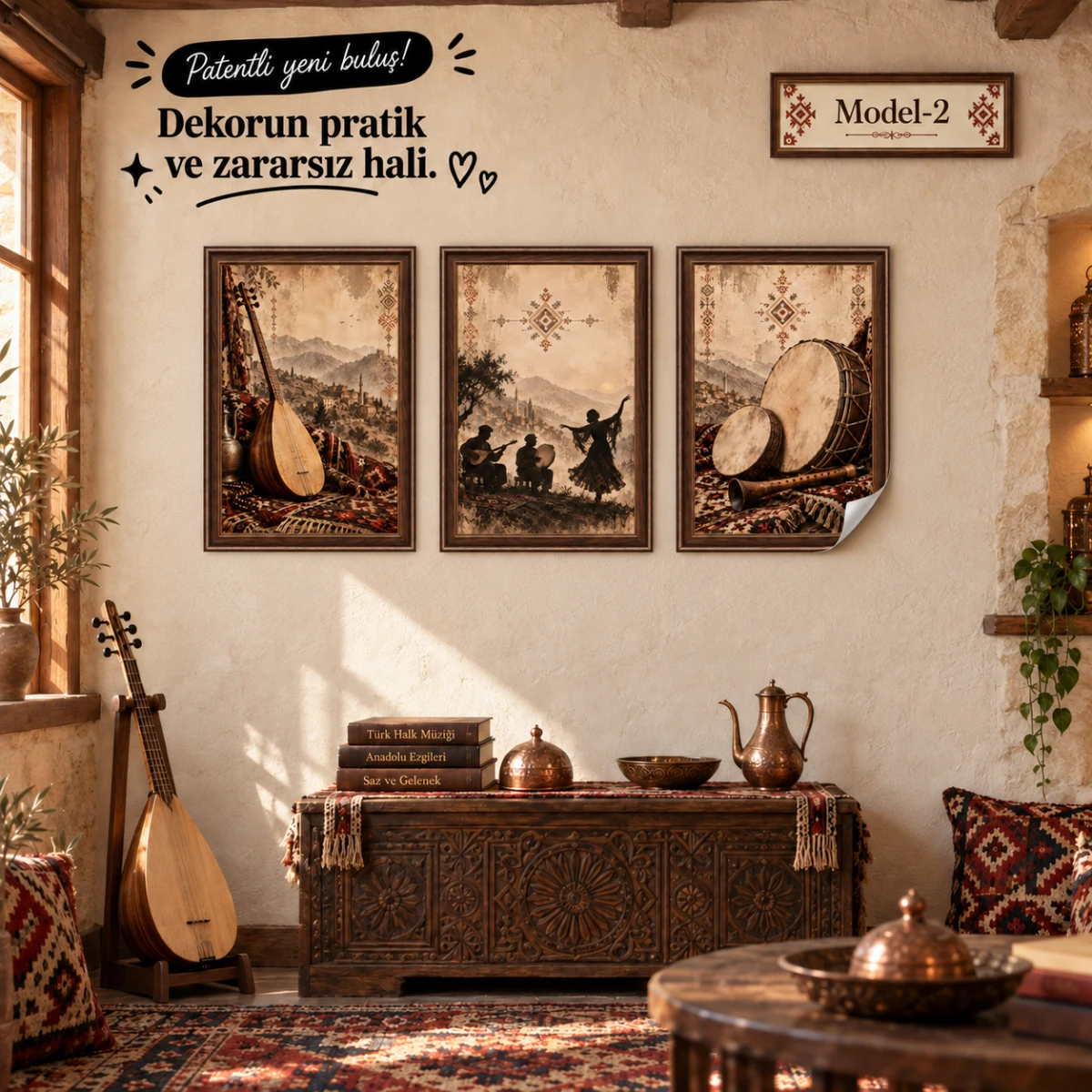 Statik Tutunma Özellikli Tablo - Poster Müzik (Model- 2)
