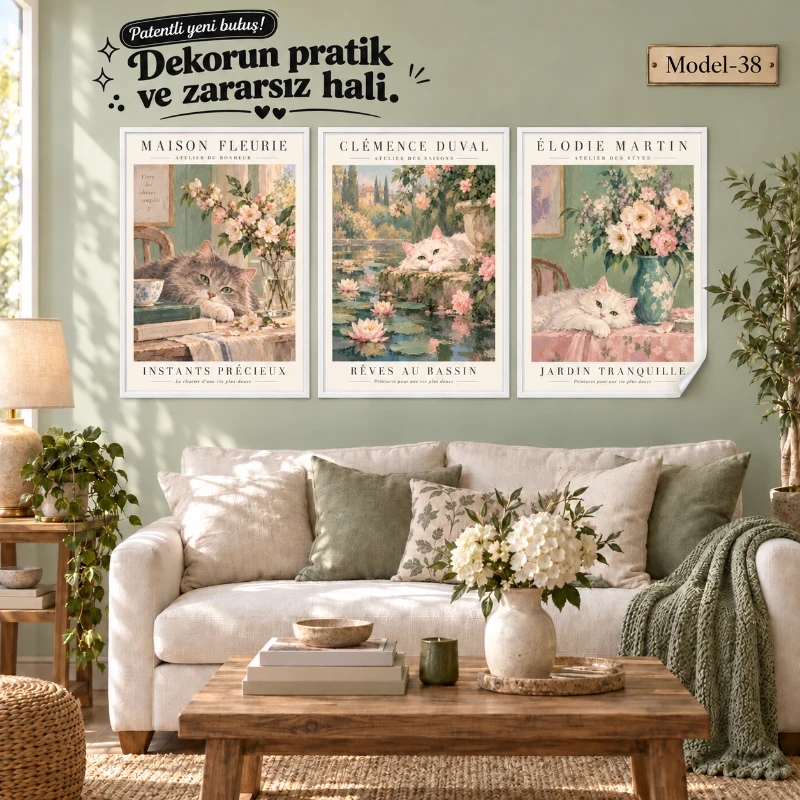 Statik Tutunma Özellikli Tablo - Poster Hayvan (Model- 38)