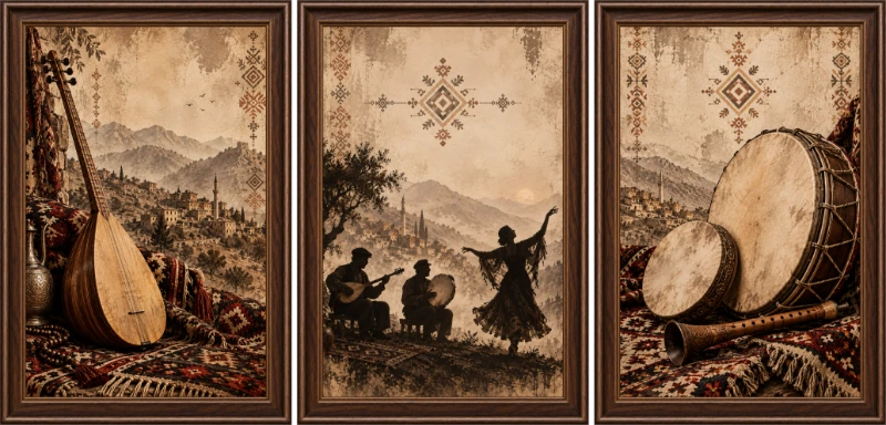 Statik Tutunma Özellikli Tablo - Poster Müzik (Model- 2)