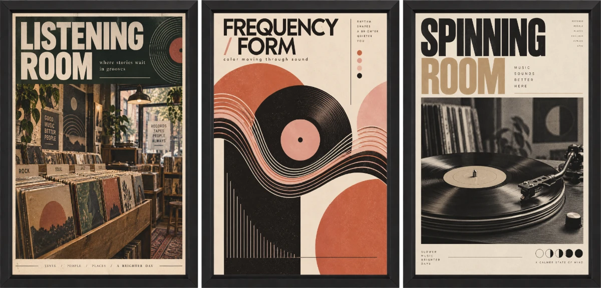 Statik Tutunma Özellikli Tablo - Poster Müzik (Model- 7) 