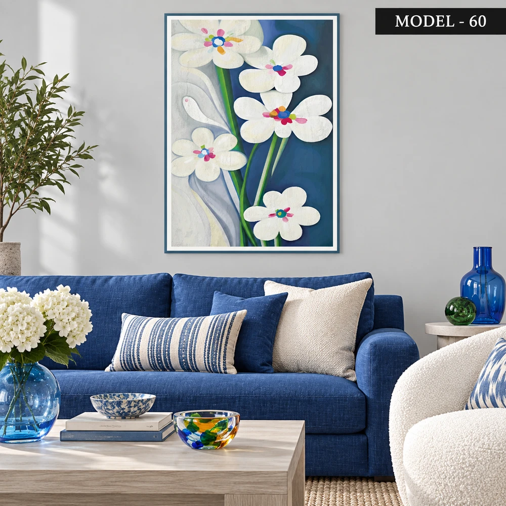 Yapışkanlı Keçe Tablo - Poster Çiçek (Model- 60)
