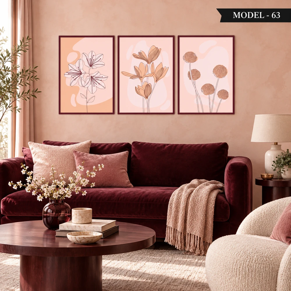 Yapışkanlı Keçe Tablo - Poster Çiçek (Model- 63)