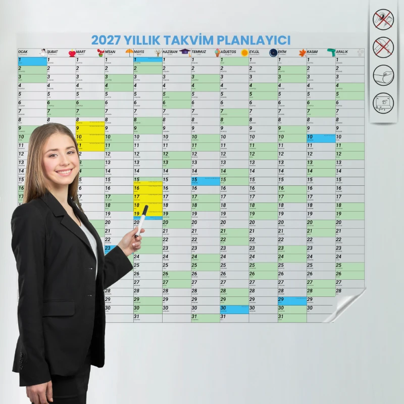 Statik Kağıt 2027 Yıllık Takvim Planlayıcı 